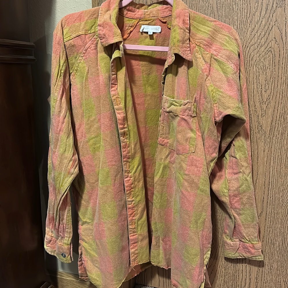 Pink & tan flannel